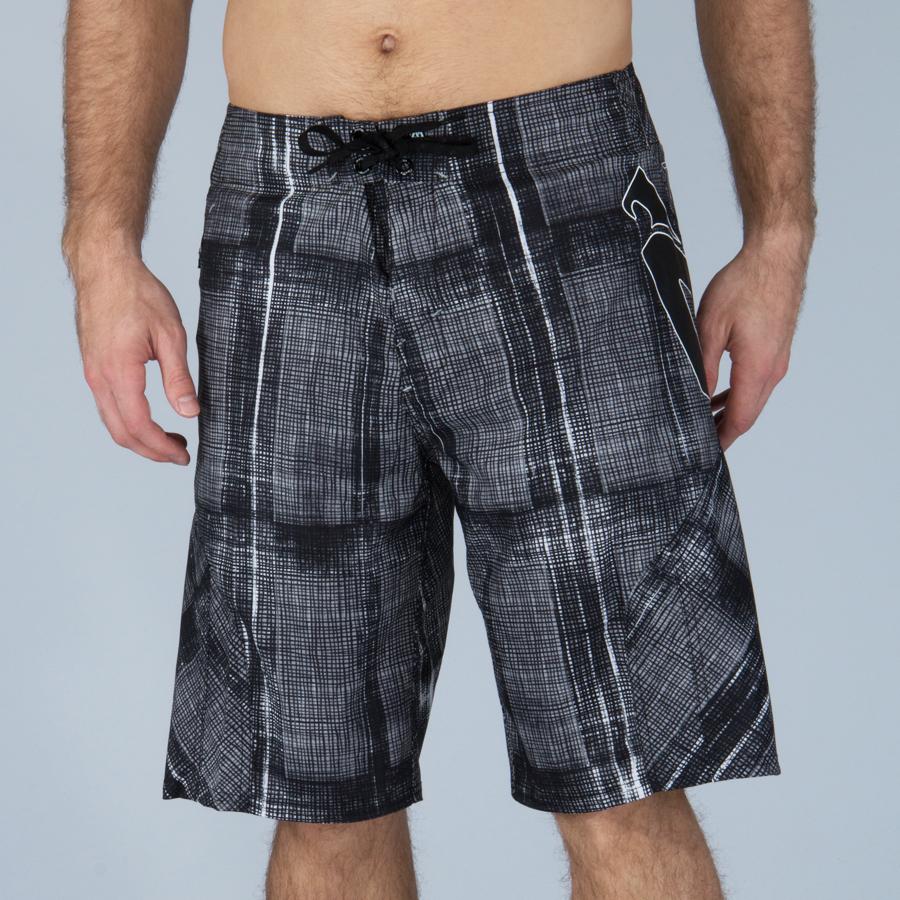 Matix Sketchplaid Board Shorts, 34" Waist, 22.5" Outseam, Black